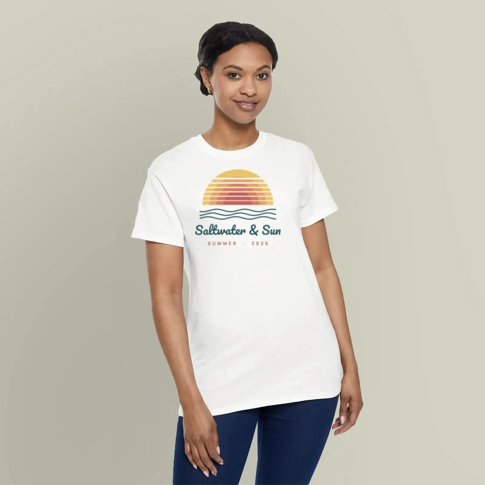 "Saltwater & Sun", an example design by Vesim, printed on a t-shirt